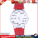 Women Mens Leather Stainless Steel Letter Sport Wristwatch (Red) Newly
