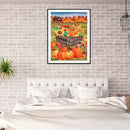 DIY Full Drill Round Diamond Painting Farm Pumpkin Rhinestones Mosaic Kit