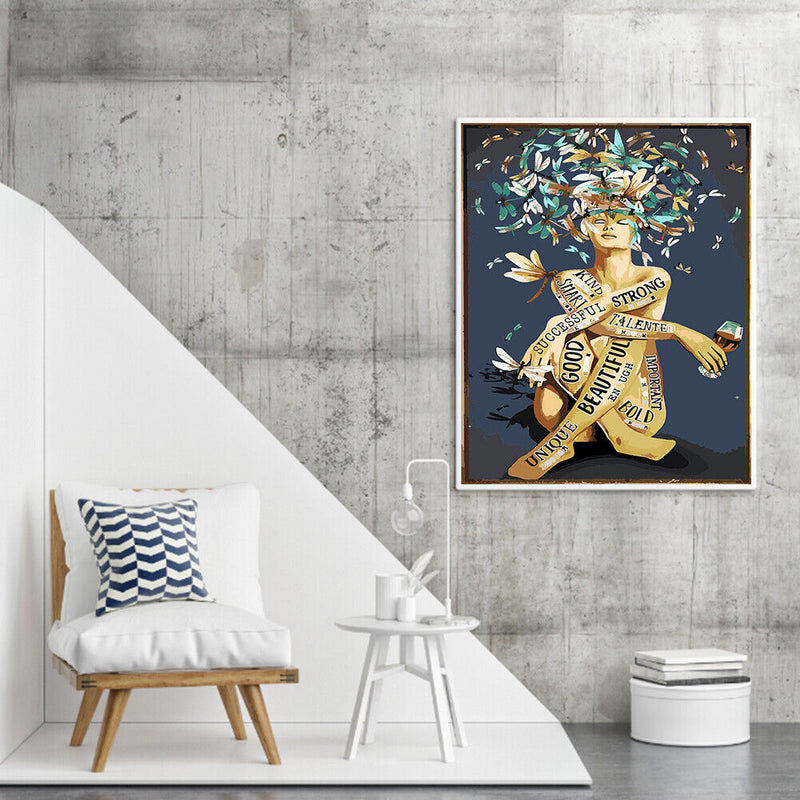 Tattoo Girl Oil Paint By Numbers DIY Acrylic Painting Drawing Picture for Adu