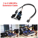 HC427-B 2 Way HUB Connector USB 9 Pin Header Extension Splitter (1 to 4)