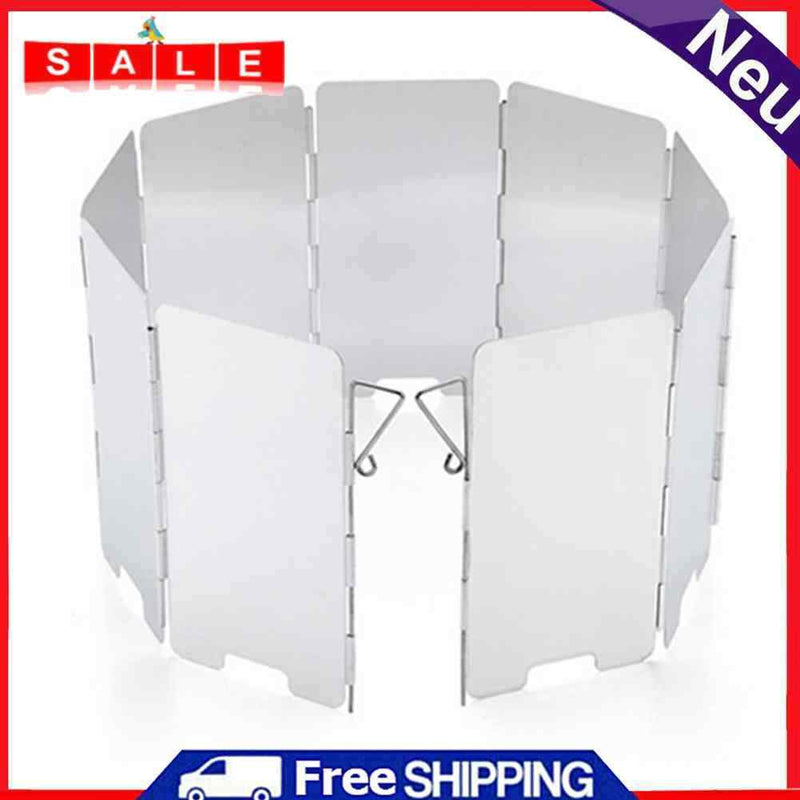 9 Plates Outdoor Wind Shield Camping Gas Stove Wind Protector Screen Aluminum
