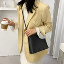 Lattice Pattern Shoulder Crossbody Bag Leather Women Simple Messenger Handbags