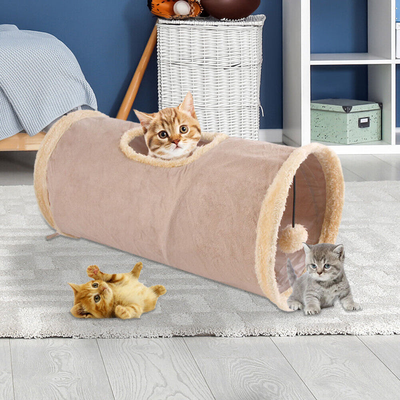 Pets Cat Toys Kitten Channel Funny Kitten Playing Tube Balls Collapsible Crinkle