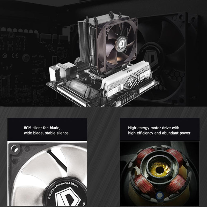 ID-COOLING NO-8025-SD 80mm Quiet 3 Pin Desktop PC Case Small Cooling Fan