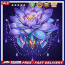 11CT Full Embroidery DIY Purple Lotus Stamped Cross Stitch Art Needlework K