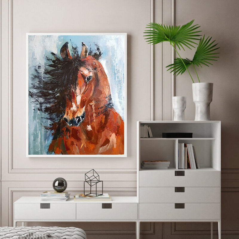 Fine Horse Oil Paint By Numbers Kits DIY Canvas Wall Picture Craft Home Decor