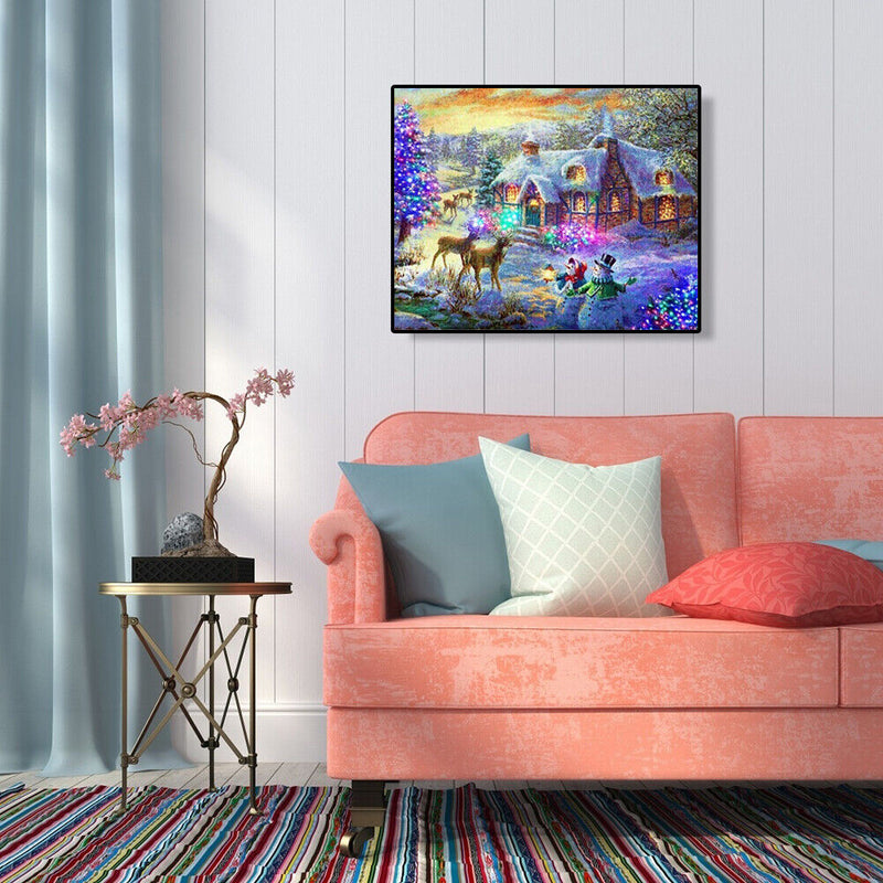 Snowman 5D Full Square Drill Diamond Painting DIY Christmas Decor Kids Gift