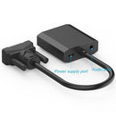 VGA to HDMI-compatible Adapter Cable 1080P Analog to Digital Audio Converter(Bla