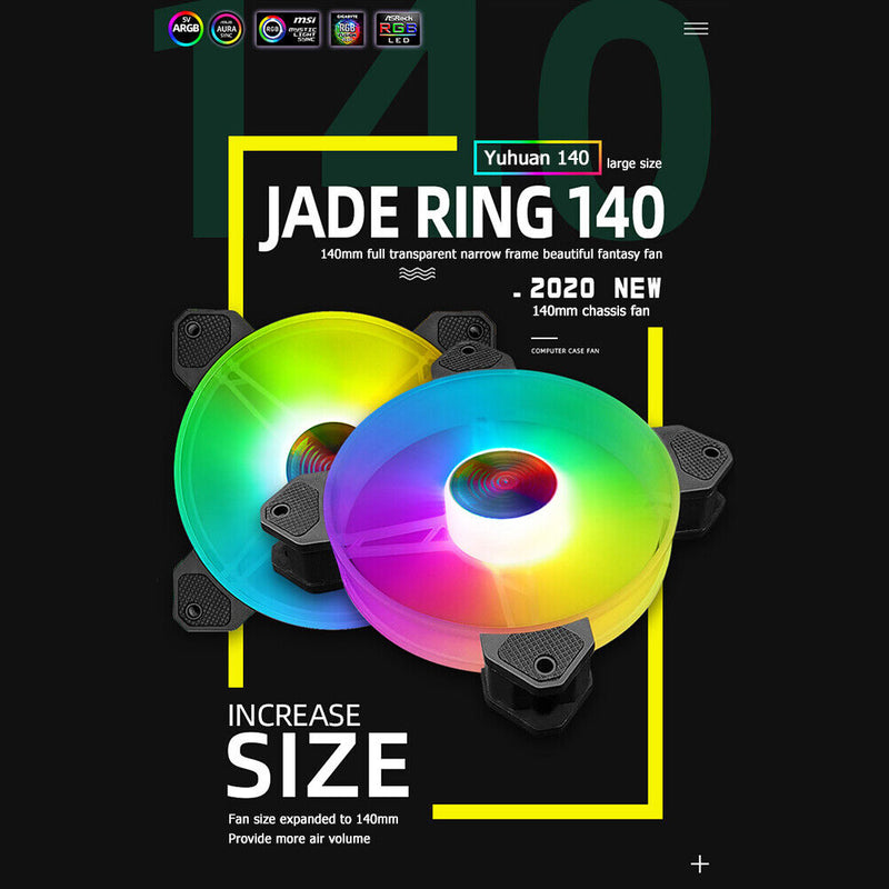COOLMOON Yuhuan 140mm Cooling Fan Mute RGB Light 6Pin Desktop Computer Cooler