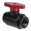 G1/4 Vent Valve Aluminum Handle Double Inner Teeth Waterway Control(Red) Newly