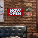 Now Open Tin Plate Retro Metal Sign Home Decor Wall Cafe Iron Painting Craft