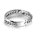 Men Bracelet Metal Charm Street Circle Bangle Thick Chain Bracelet Jewelry