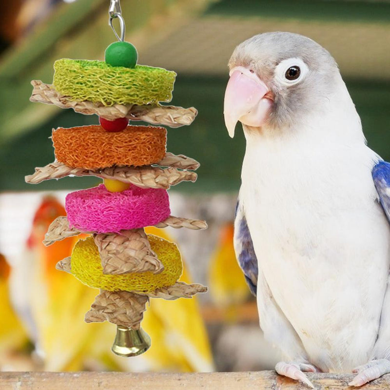 Parrot Bird Pet Hanging Swing Bird Corn Husk Chewing Bite Scratch Toys Newly