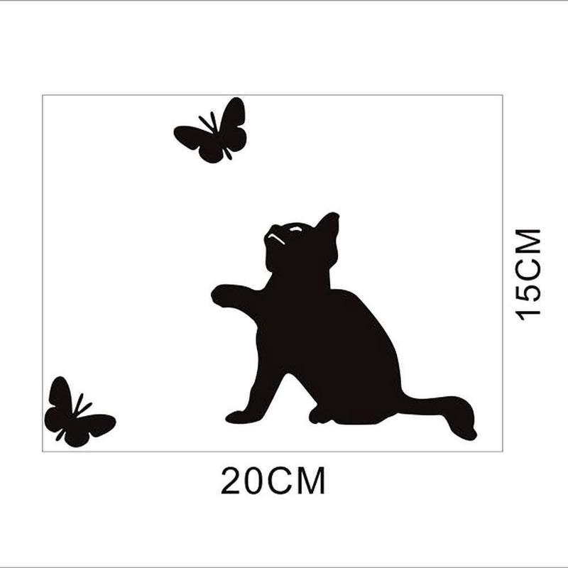 Cat Butterfly Printed PVC Waterproof Self-adhesive Removable Wall Stickers Newly