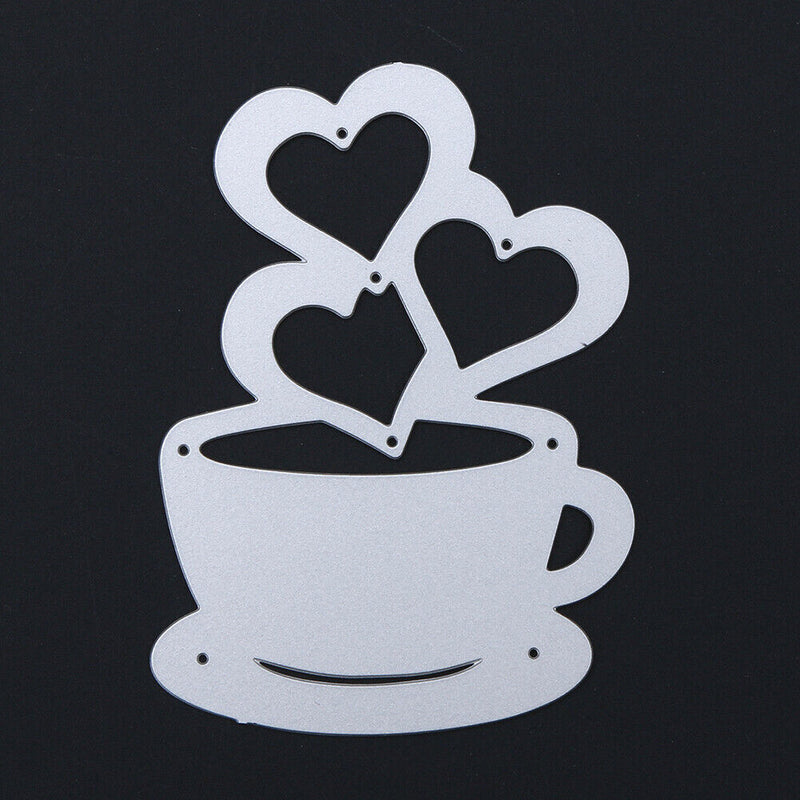 Love Heart Hot Coffee DIY Carbon Steel Cut Die Metal Stencil