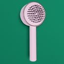 One-key Self-cleaning Hair Brush Anti-Static Airbag Massage Comb (Pink) Newly