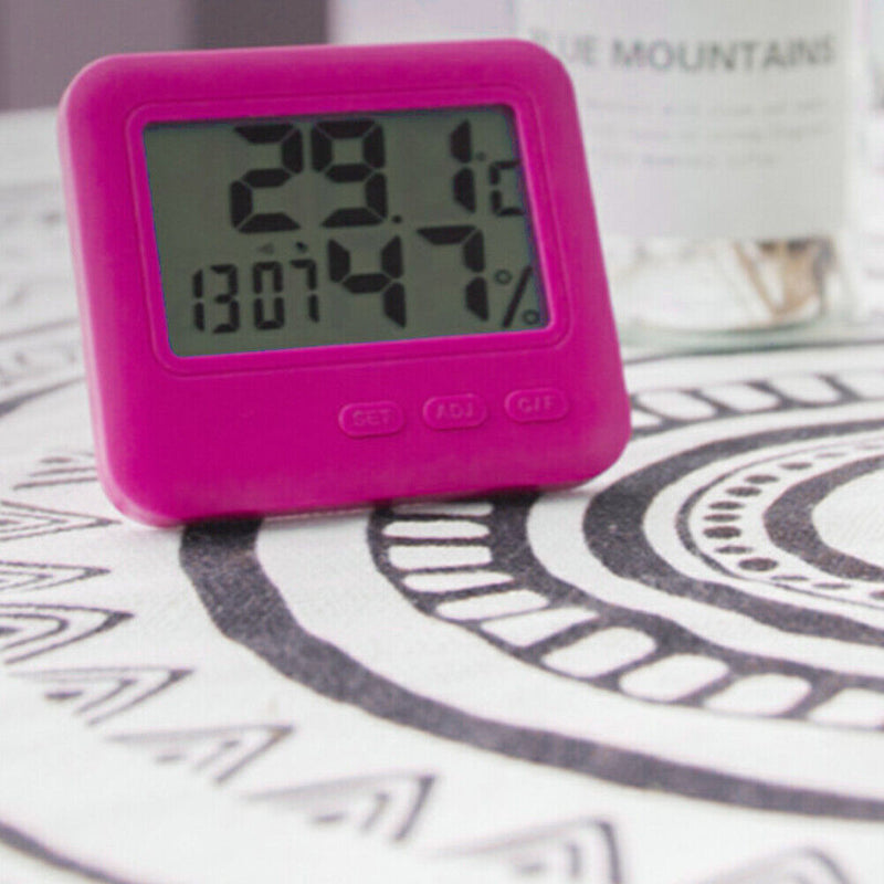 Thin Digital Thermometer Hygrometer LCD Temperature Humidity Meter (Red)
