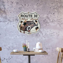 Route 30 Retro Metal Plate Tin Sign Shield Shape Plate for Bar Pub Club Cafe