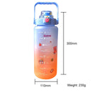 2000ML Large-capacity Water Bottle Frosted Plastic Cup Leak-proof (Blue) Newly