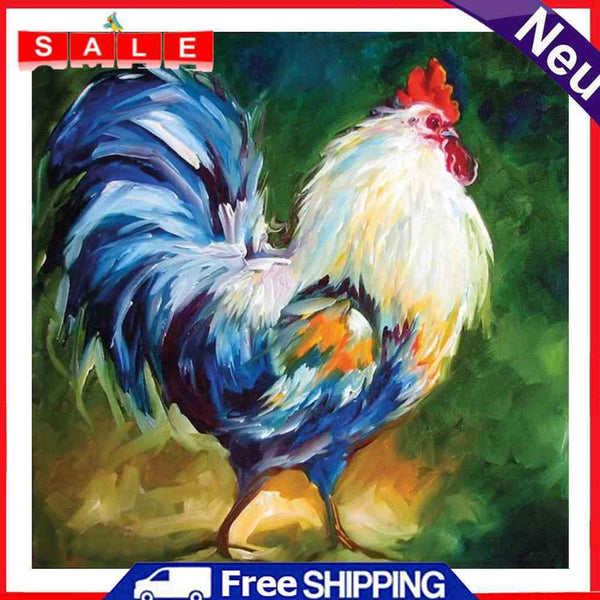 Acrylic Oil Painting By Numbers Rooster Handmade Digital Picture Home Wall Decor