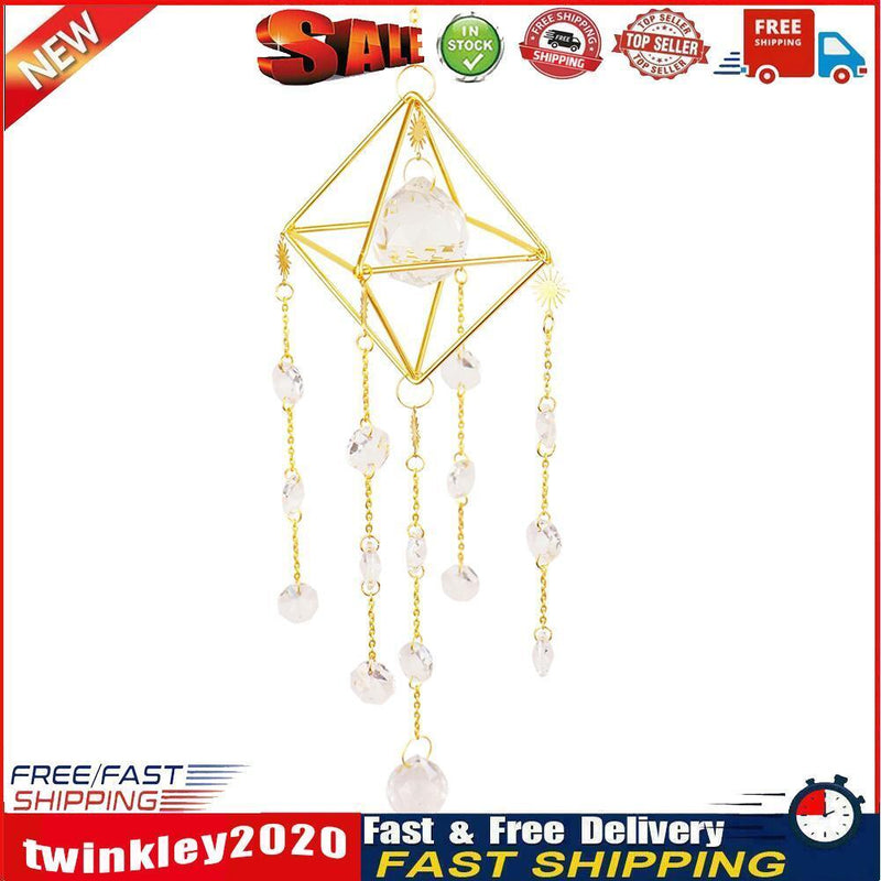 Crystal Windchimes Ornament Lighting Ball Home Hanging Pendant Decor (C) Newly