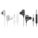 A4 3.5mm Wired In-Ear Earphone Volume Control Music Earbud with Mic (White)