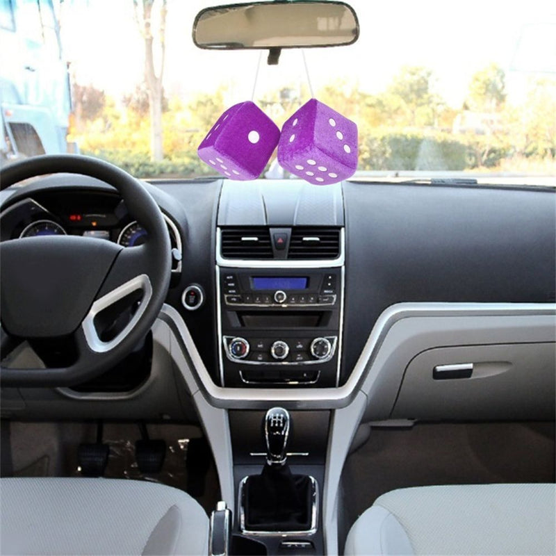 Styling Car Accessories Multicolor Plush Dices Velvet Dice Car Hanging Pendant