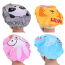 4pcs/Set Cute Cartoon Waterproof PVC Bath Shower Bath Salon Hair Cap Ti