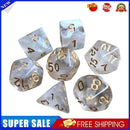 7pcs/Lot Multifaceted Digital Dice Set Transparent Polyhedral Dices (White)