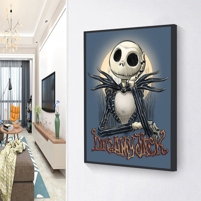 40x50cm Frameless Oil Paint By Numbers DIY Skeleton Face Painted Canvas Picture