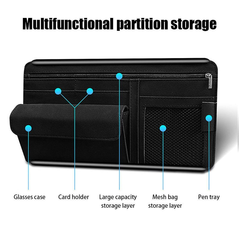 Document Ticket Holder Sunglasses Case Sunshade Organizer Sun Visor Storage Bag