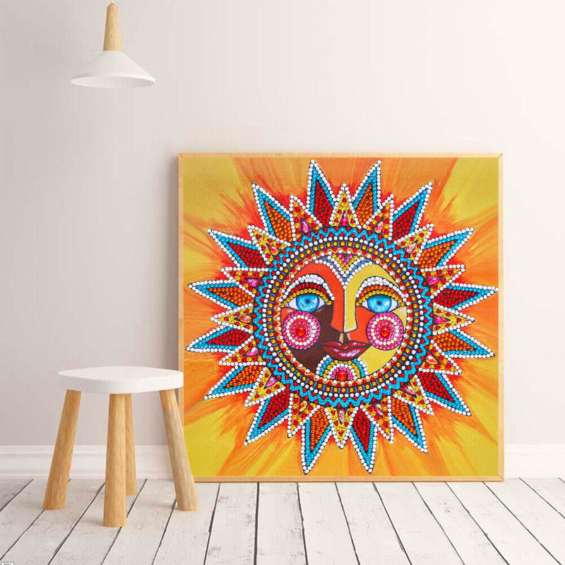 5D Part Special Shaped Drill Luminous Diamond Painting Sun God Art (GT104) Newly