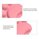 Baby Silicone Spoon and Fork Plate with Suction Cups Feeding Bowl (Pink) Newly