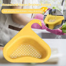 Sink Strainer Basket Triangular Hanging Filter Sink Storage Shelf (Yellow)