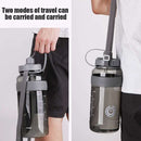 Portable Women Summer Gym Water Bottle Straw Large Capacity (Grey 2000ml)