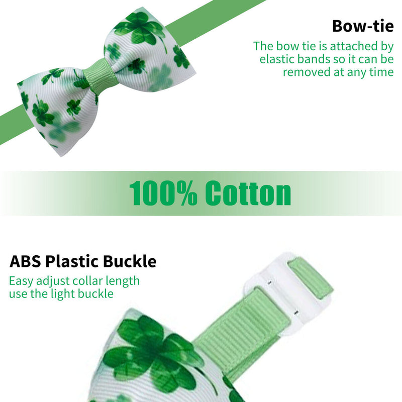 Dog Bow Tie St. Patricks Day Costume Soft Dog Cat Collar with Bow Tie (1) Newly