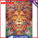 5D DIY Special Shaped Diamond Painting Lion Embroidery Mosaic Kit Bedroom Decor