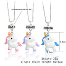 Best Friend Forever Fashion Unicorn Pendants Bead Chain Bff Necklace Friendship
