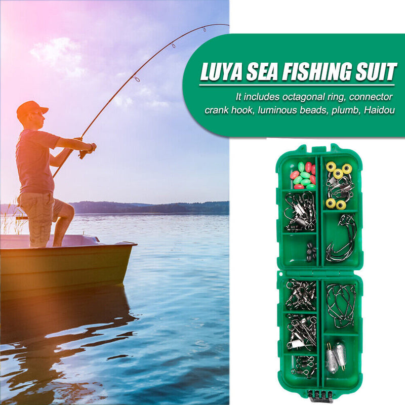 52pcs/box Fishing Swivels Snaps Hook Beads  Sinker Carp Fishing Tackles