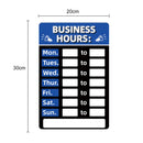 Business Hours Sign Hours of Operation Signs for Window / Door (Blue) Newly
