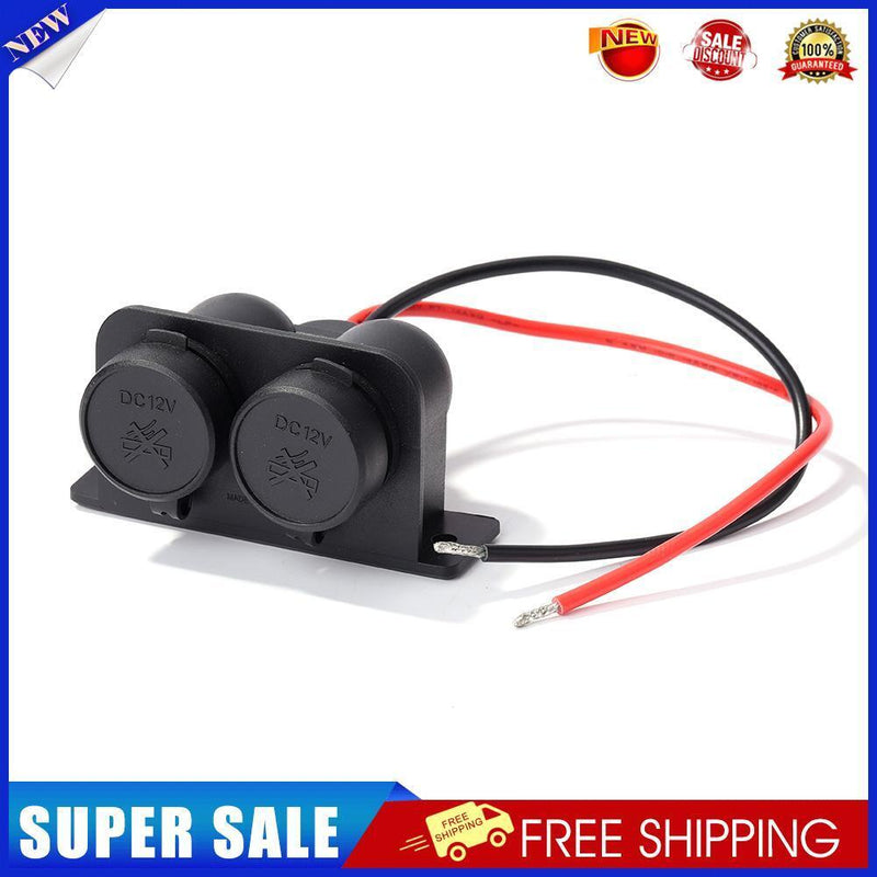 Car Cigarette Lighter Socket 12V Waterproof Dual Power Outlet with Wire