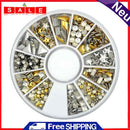 12 Style Metal Rivet Round Nail Art Decorations DIY Nail Decals Ornaments