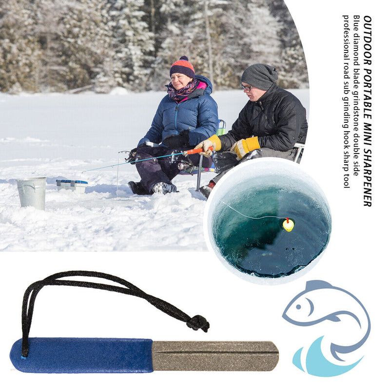 Double Groove Fishing Hook Sharpener Diamond Fishhook Grindstone Fish Tackl