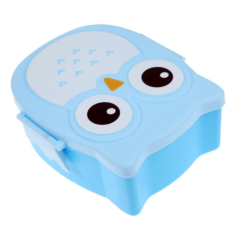 Cartoon Owl Lunch Box Food Fruit Storage Container Portable Bento Box(Blue)