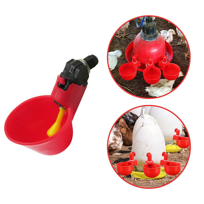 5pcs Chicken Quail Poultry Waterrer Drinker Bird Coop Hanging Water Cups Tools