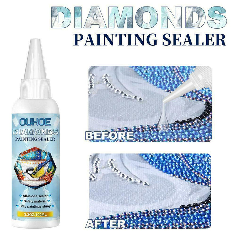 100ml Diamond Sealer Painting Glue Conserver Shine Protect G1D Fast 2Q6W X3D4