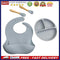 4pcs Silicone Food Plates Set Anti Slip Baby Feeding Food Accessories (Grey)