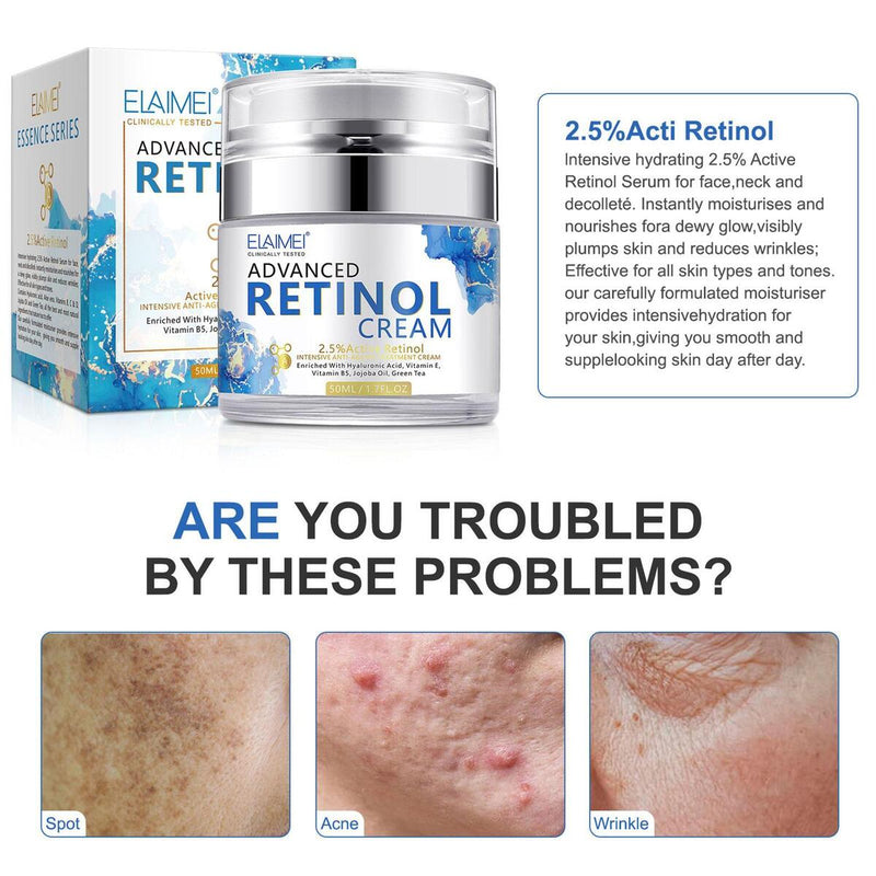 Elaimei Retinol FACE CREME Vitamin A AntiAging AntiFalten Akne Feuchtigkeitscr_