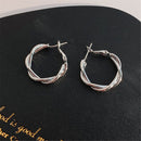 Punk Twist-shaped Earrings Round Hoop Earrings Circle Earrings Drop Dangle Stud