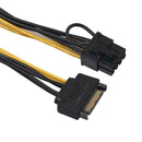 SATA 15 pin Male to 8 pin 6+2 PCI-Express PCIe Video Power Adapter. Graphic E3Y9